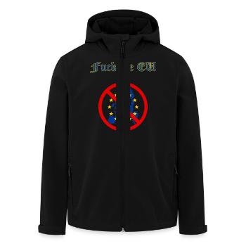 Fuck the EU - Recycelte Männer Softshell-Jacke von Stanley/Stella - Schwarz - Vorne - AI Model Male 185 light (185cm)