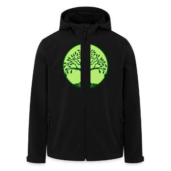 tree - Men’s Recycled Softshell Jacket by Stanley/Stella - black - Front - AI Model Male 185 light (185cm)