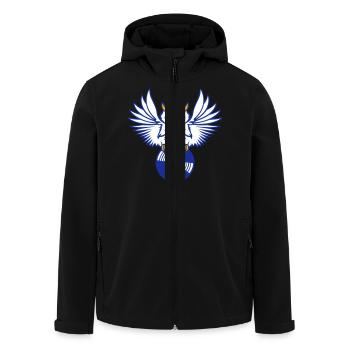 DJ Eule Vinyl Platte Schallplatte Musik Club Party - Recycelte Männer Softshell-Jacke von Stanley/Stella - Schwarz - Vorne - AI Model Male 185 light (185cm)