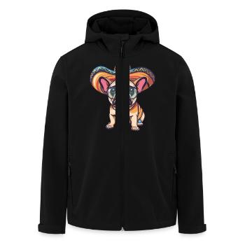 French Buldog Dog Sombrero - Men’s Recycled Softshell Jacket by Stanley/Stella - black - Front - AI Model Male 185 light (185cm)
