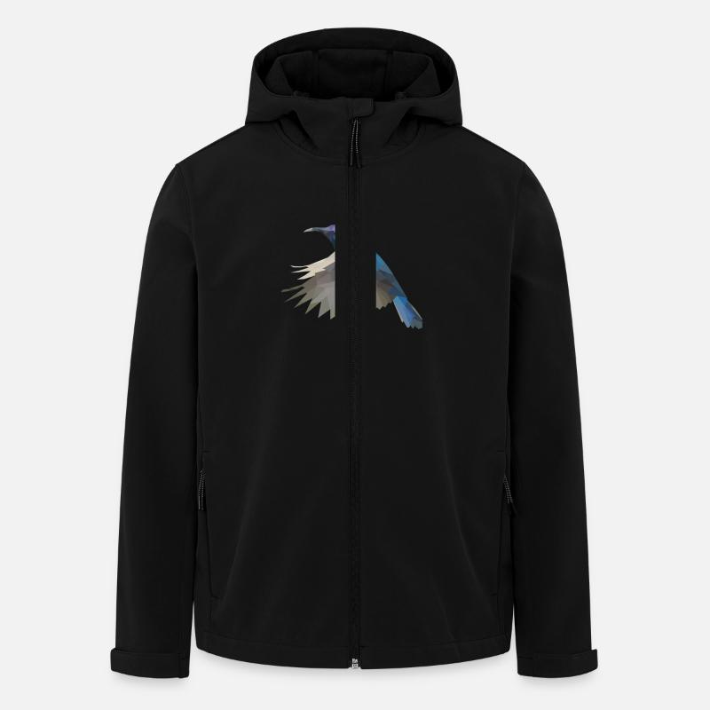 Low Poly Kolibri - Recycelte Männer Softshell-Jacke von Stanley/Stella - Schwarz