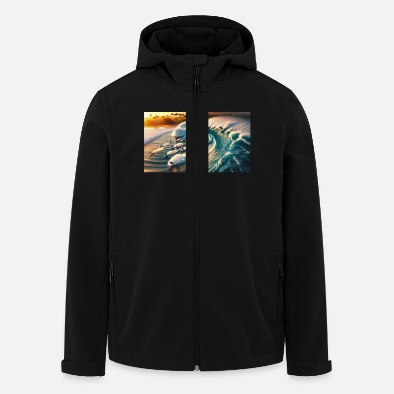 Pipelining surfers - Men’s Recycled Softshell Jacket by Stanley/Stella - black