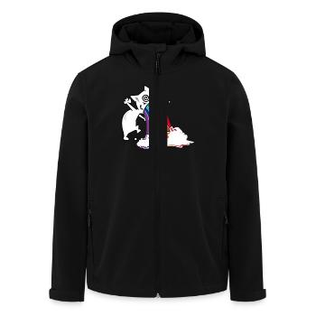 Regenbogenkotze cat - Men’s Recycled Softshell Jacket by Stanley/Stella - black - Front - AI Model Male 185 light (185cm)