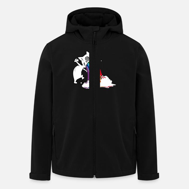 Regenbogenkotze Katze - Recycelte Männer Softshell-Jacke von Stanley/Stella - Schwarz