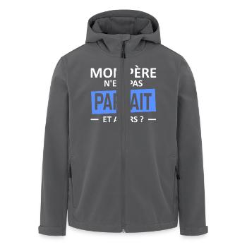 mon père n'est pas parfait et alors? - Veste softshell homme en polyester recyclé Stanley/Stella - noir - Devant - AI Model Male 185 light (185cm)