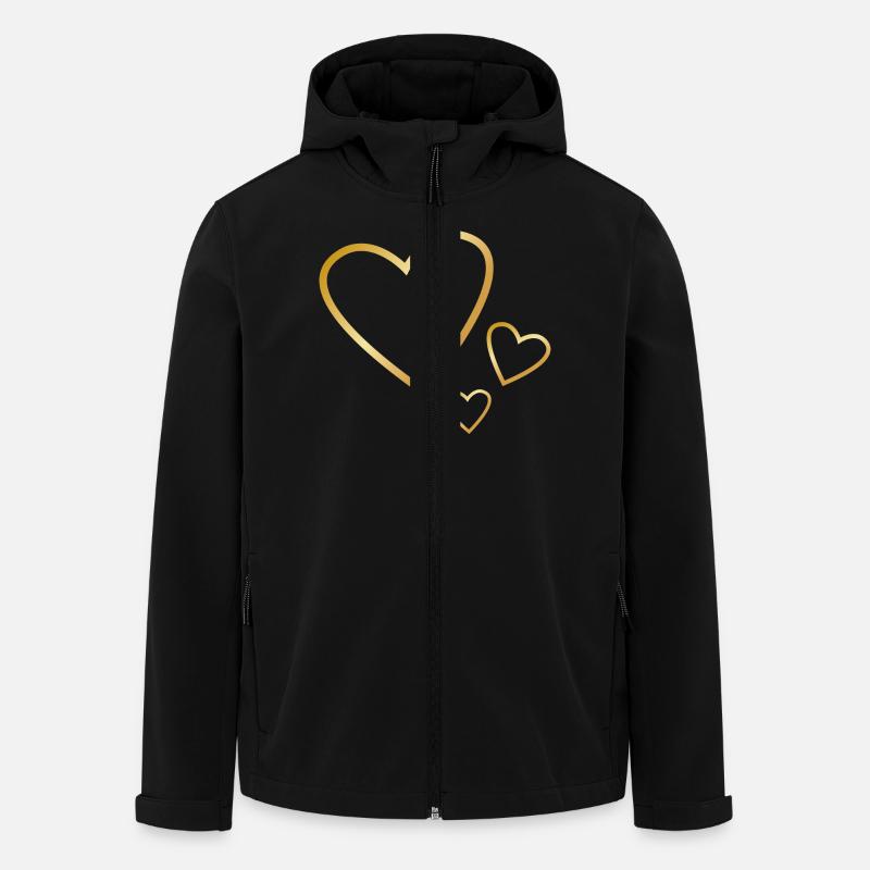 3 Coeurs Symbole - Veste softshell homme en polyester recyclé Stanley/Stella - noir