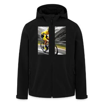 Symphonie du sommet : À la poursuite de l'écho jaune - Veste softshell homme en polyester recyclé Stanley/Stella - noir - Devant - AI Model Male 185 light (185cm)