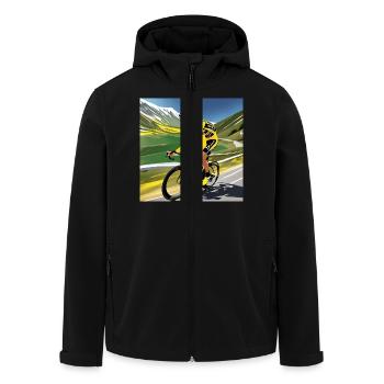 Retro-Radfahrer - Recycelte Männer Softshell-Jacke von Stanley/Stella - Schwarz - Vorne - AI Model Male 185 light (185cm)
