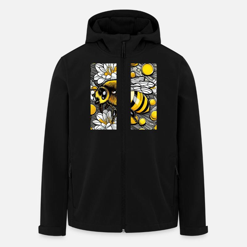 Cute Bee - Men’s Recycled Softshell Jacket by Stanley/Stella - black