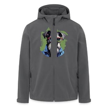 Streetwear Whiskers: miniature schnauzer style - Men’s Recycled Softshell Jacket by Stanley/Stella - black - Front - AI Model Male 185 light (185cm)