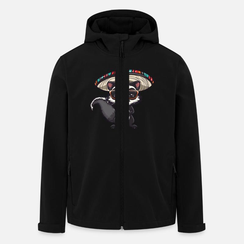 Stinktier Lustig Sombrero - Recycelte Männer Softshell-Jacke von Stanley/Stella - Schwarz