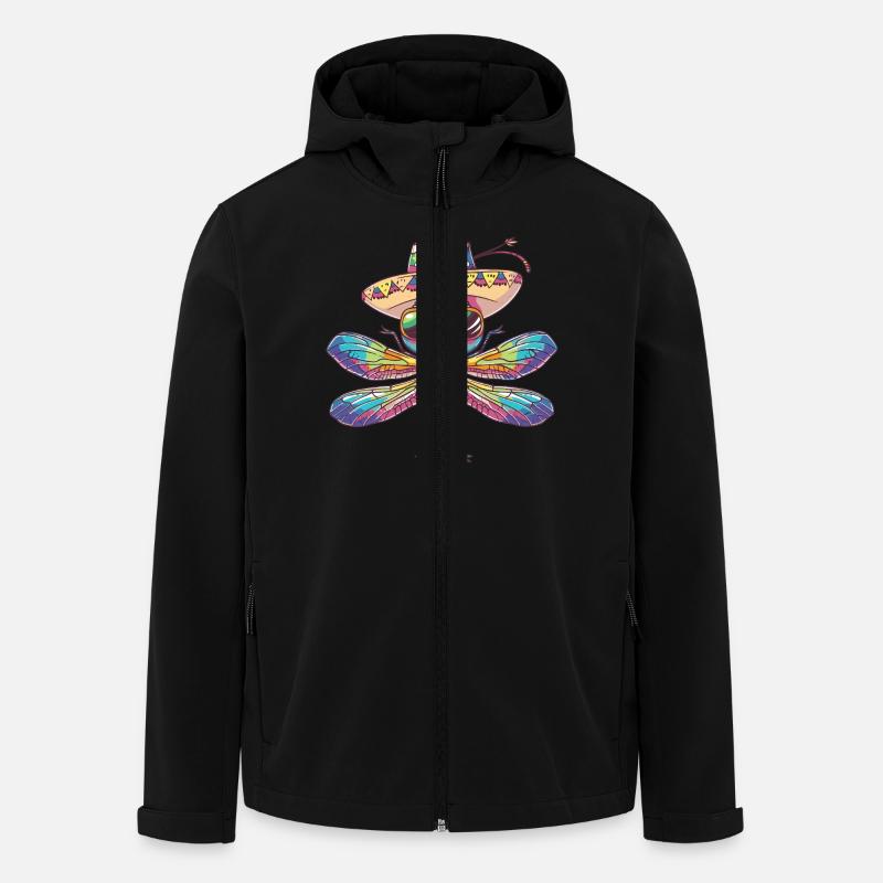Libelle Lustig Sombrero - Recycelte Männer Softshell-Jacke von Stanley/Stella - Schwarz