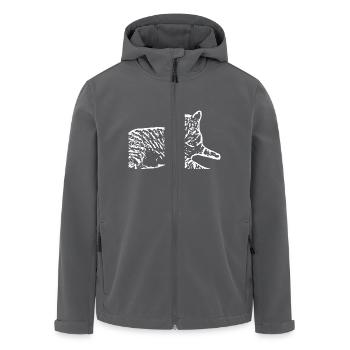 weiße Katze Katze weiß Katzen Geschenk - Recycelte Männer Softshell-Jacke von Stanley/Stella - Anthrazit - Vorne - AI Model Male 185 light (185cm)