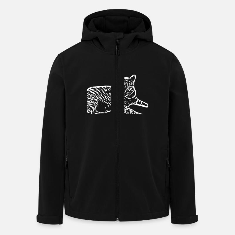 Chat Blanc Blanc Chats - Veste softshell homme en polyester recyclé Stanley/Stella - noir