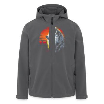 Samojede Hund Retro - Recycelte Männer Softshell-Jacke von Stanley/Stella - Schwarz - Vorne - AI Model Male 185 light (185cm)