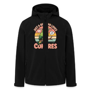 Juste une fille qui aime les Conures - Veste softshell homme en polyester recyclé Stanley/Stella - noir - Devant - AI Model Male 185 light (185cm)