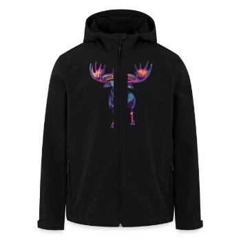 Elch Comic Lustig Sombrero - Recycelte Männer Softshell-Jacke von Stanley/Stella - Schwarz - Vorne - AI Model Male 185 light (185cm)