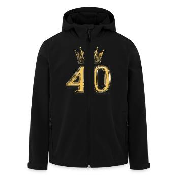 40 Zahl Krone - Recycelte Männer Softshell-Jacke von Stanley/Stella - Schwarz - Vorne - AI Model Male 185 light (185cm)