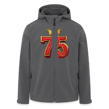 75 Number Krone - Men’s Recycled Softshell Jacket by Stanley/Stella - black - Front - AI Model Male 185 light (185cm)