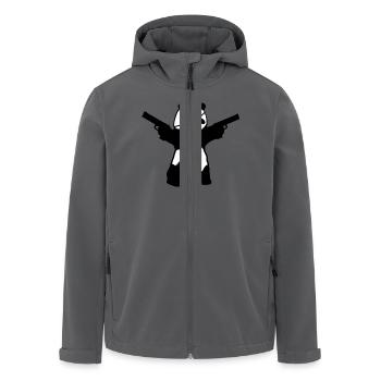 panda bear streetart - Men’s Recycled Softshell Jacket by Stanley/Stella - black - Front - AI Model Male 185 light (185cm)
