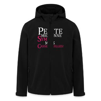 petite mignonne sympa mais casse-couilles! - Veste softshell homme en polyester recyclé Stanley/Stella - noir - Devant - AI Model Male 185 light (185cm)