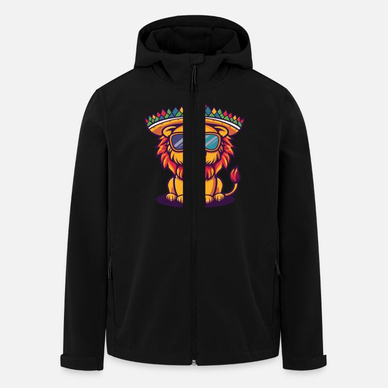 Lion Comic Funny Sombrero - Men’s Recycled Softshell Jacket by Stanley/Stella - black