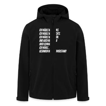 Élections au Bundestag - Veste softshell homme en polyester recyclé Stanley/Stella - noir - Devant - AI Model Male 185 light (185cm)