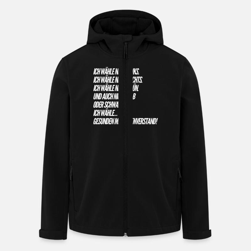 Drôle de dicton - ÉLECTIONS - Veste softshell homme en polyester recyclé Stanley/Stella - noir