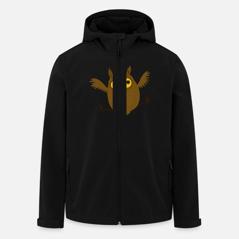 Eule - Recycelte Männer Softshell-Jacke von Stanley/Stella - Schwarz