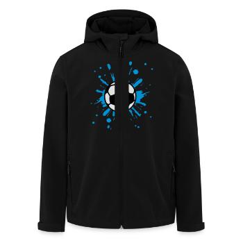Fußball Farbspritzer WM Weltmeister Sport Kleckse - Recycelte Männer Softshell-Jacke von Stanley/Stella - Schwarz - Vorne - AI Model Male 185 light (185cm)