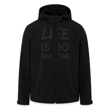 LIFE IS NO SUGARLICKING - Veste softshell homme en polyester recyclé Stanley/Stella - noir - Devant - AI Model Male 185 light (185cm)