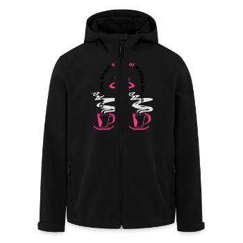 Der frühe Vogel soll mal Kaffee kochen - Recycelte Männer Softshell-Jacke von Stanley/Stella - Schwarz - Vorne - AI Model Male 185 light (185cm)
