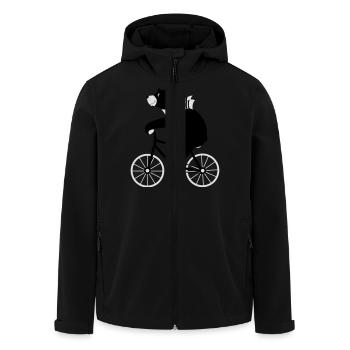 spread_baerbike - Recycelte Männer Softshell-Jacke von Stanley/Stella - Schwarz - Vorne - AI Model Male 185 light (185cm)