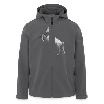 horse - Men’s Recycled Softshell Jacket by Stanley/Stella - black - Front - AI Model Male 185 light (185cm)