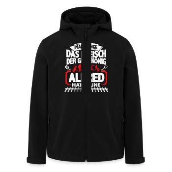 ALFRED - Grill - Recycelte Männer Softshell-Jacke von Stanley/Stella - Schwarz - Vorne - AI Model Male 185 light (185cm)
