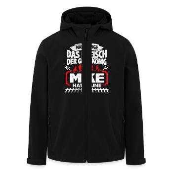 MIKE - Grill - Recycelte Männer Softshell-Jacke von Stanley/Stella - Schwarz - Vorne - AI Model Male 185 light (185cm)