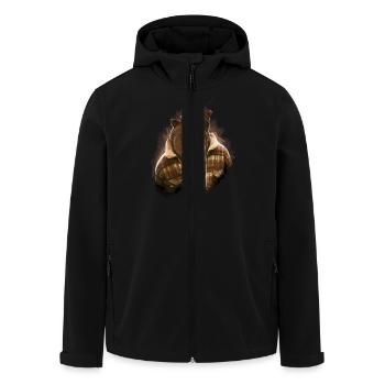 bear - Recycelte Männer Softshell-Jacke von Stanley/Stella - Schwarz - Vorne - AI Model Male 185 light (185cm)