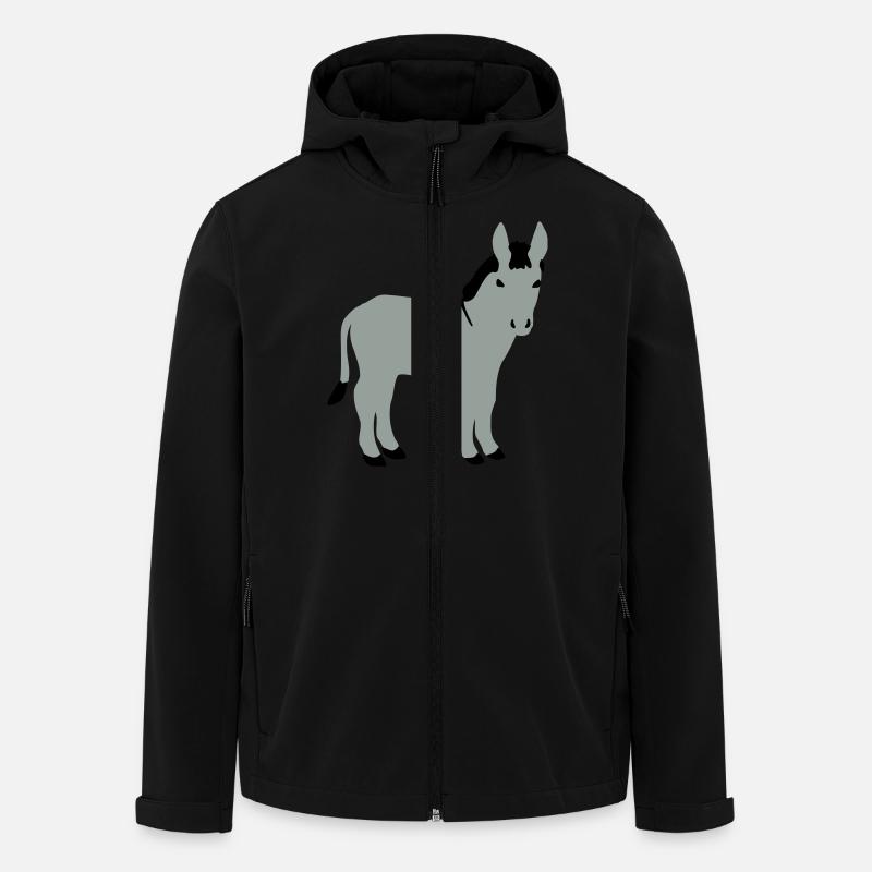 Eselchen Vektor vorn - Recycelte Männer Softshell-Jacke von Stanley/Stella - Schwarz