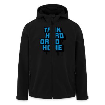 train_hard_or_go_home__f2 - Men’s Recycled Softshell Jacket by Stanley/Stella - black - Front - AI Model Male 185 light (185cm)