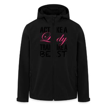Act Like A Lady - Men’s Recycled Softshell Jacket by Stanley/Stella - black - Front - AI Model Male 185 light (185cm)
