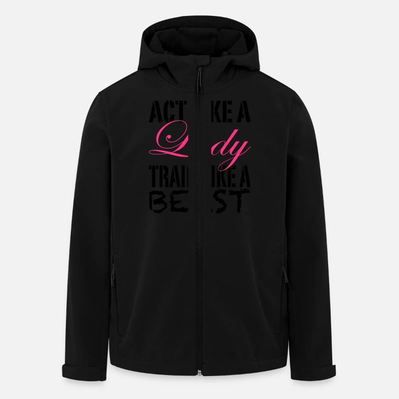 Act Like A Lady Train Like A Beast - Recycelte Männer Softshell-Jacke von Stanley/Stella - Schwarz