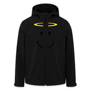 Halo - Men’s Recycled Softshell Jacket by Stanley/Stella - black - Front - AI Model Male 185 light (185cm)