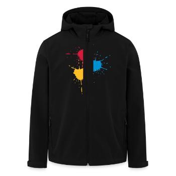 Farbkleckse 3 Grundfarben - V3 - Recycelte Männer Softshell-Jacke von Stanley/Stella - Schwarz - Vorne - AI Model Male 185 light (185cm)