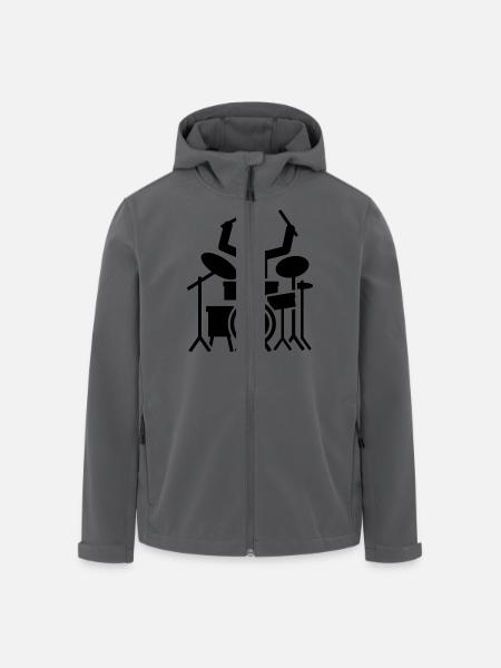 Schlagzeug - Recycelte Männer Softshell-Jacke von Stanley/Stella - Schwarz