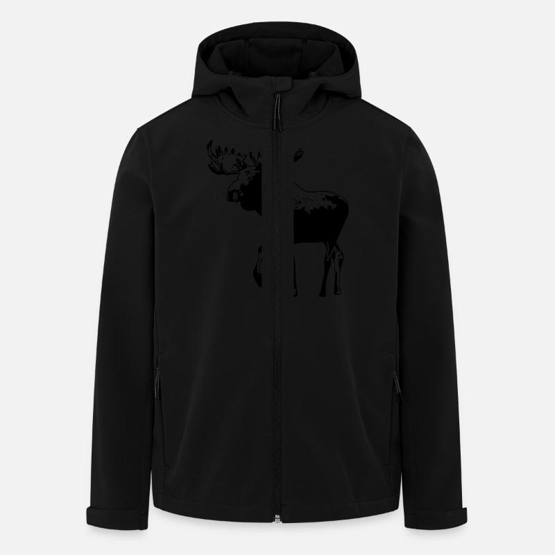 moose - elk - hunting - hunter - Men’s Recycled Softshell Jacket by Stanley/Stella - black