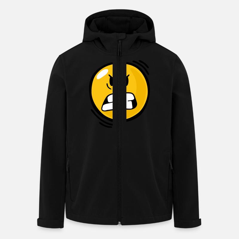 Smiley Anger - Recycelte Männer Softshell-Jacke von Stanley/Stella - Schwarz