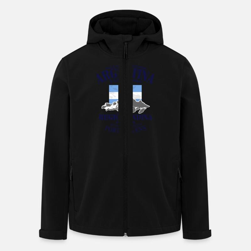 Argentina - Flag & Mountains - Veste softshell homme en polyester recyclé Stanley/Stella - noir