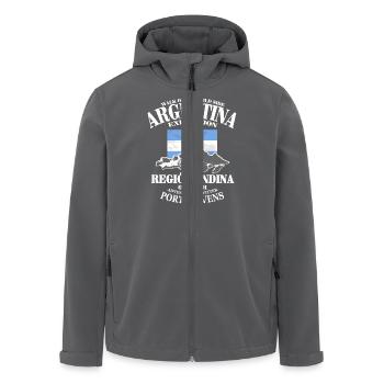 Argentina - Flag & Mountains - Recycelte Männer Softshell-Jacke von Stanley/Stella - Anthrazit - Vorne - AI Model Male 185 light (185cm)
