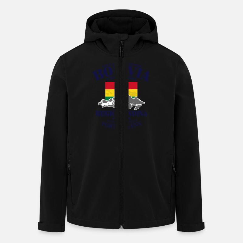 Bolivia - Flag & Mountains - Veste softshell homme en polyester recyclé Stanley/Stella - noir