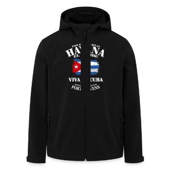 Havana - Cuba Flag - Men’s Recycled Softshell Jacket by Stanley/Stella - black - Front - AI Model Male 185 light (185cm)